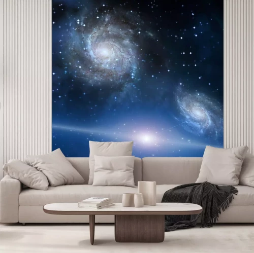 Fototapete Weiße Nebel vor dem Hintergrund des Weltraums