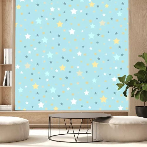 Sticker Weiße gelbe blaue und graue Stare