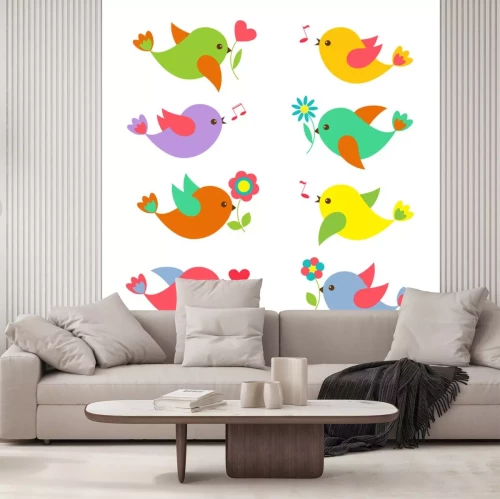 Sticker Vögel in verschiedenen Farben für Kinder