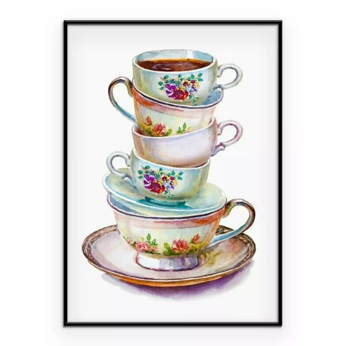 Poster Zusammensetzung der Tassen