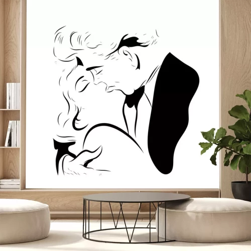 Sticker liebende Paar kissing in den Mund