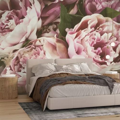 Fototapete Weinlesepfingstroseblumenhintergrund.