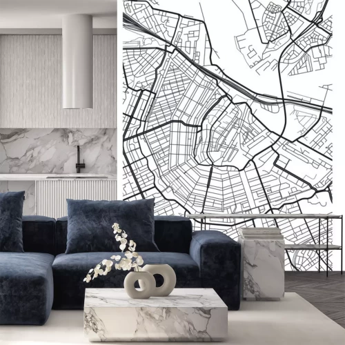 Sticker Vektorplakat-Kartenstadt Amsterdam