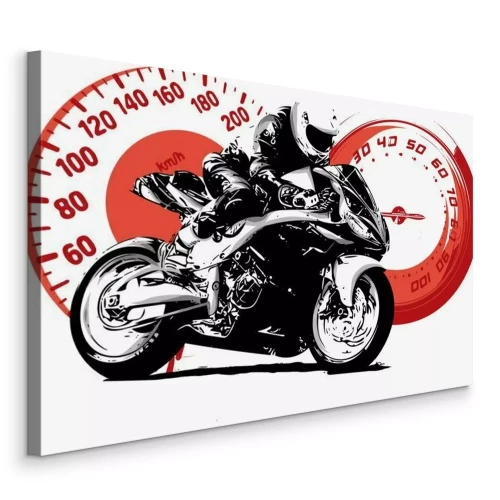 Bild Im Hintergrund ein Motorrad mit Tachometern.