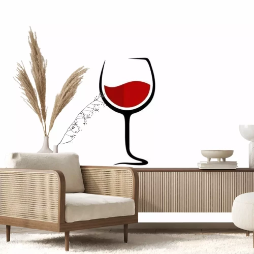 Sticker Minimalistisches Glas mit Rotwein