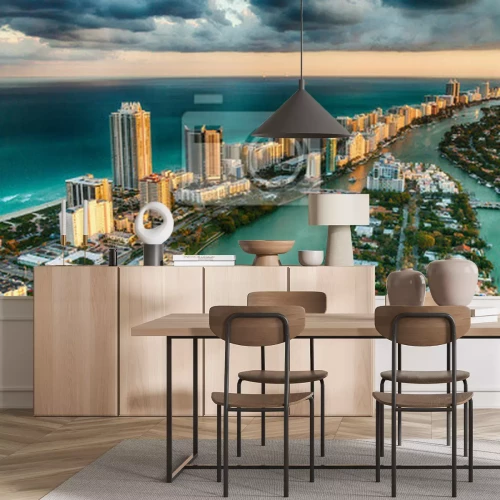 Fototapete Wolkenkratzer Luftaufnahme des Meeres