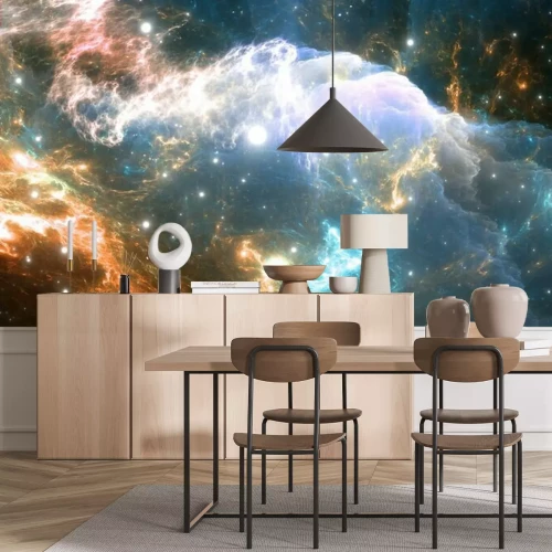 Fototapete Glühende Weltraumnebel. Detail