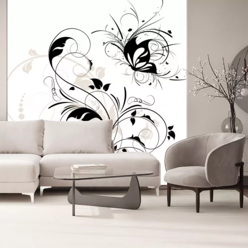 Sticker Abstract floral Hintergrund mit Schmetterling