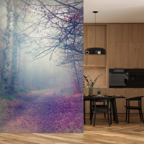 Fototapete Nebliger Herbstwald