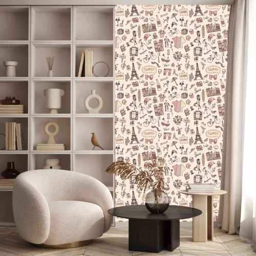 Tapete Frankreich Skizze, nahtlose Muster für Ihr Design