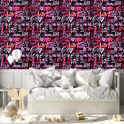 Tapete Jugendliches Liebesgraffiti