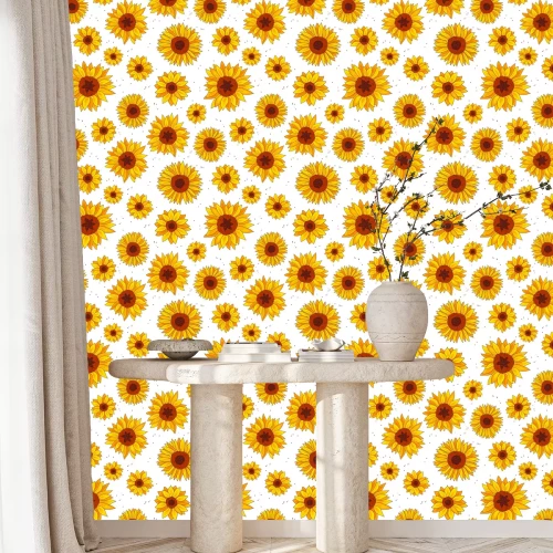 Tapete Nahtlose Vektor-Muster von Sonnenblumen