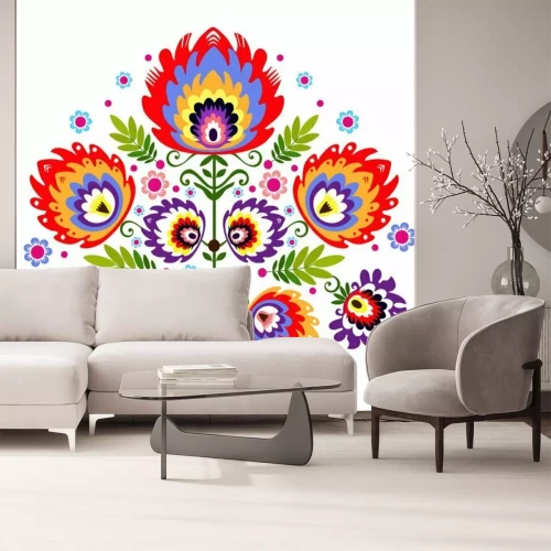 Sticker Ludowy wzór - kwiaty