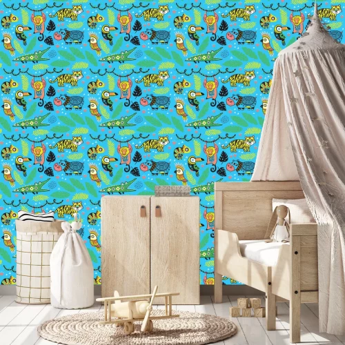 Tapete Ethnische Tierzeichnungen