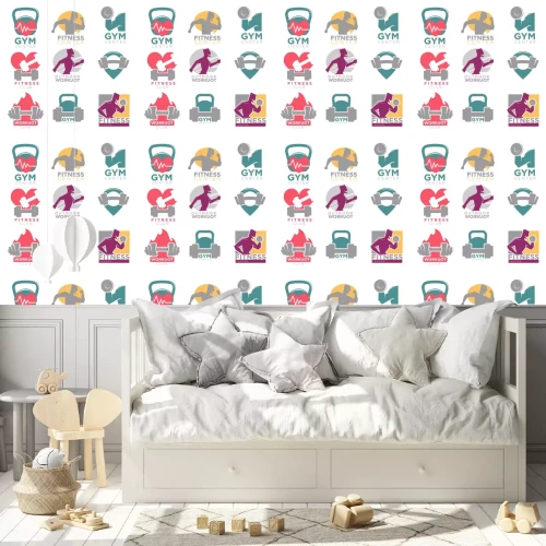 Tapete Fitness-und Fitness-Club Sport Vektor-Icons gesetzt