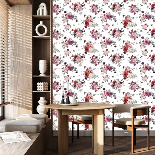 Tapete Rosenstrau? in Pastellfarben Grafik