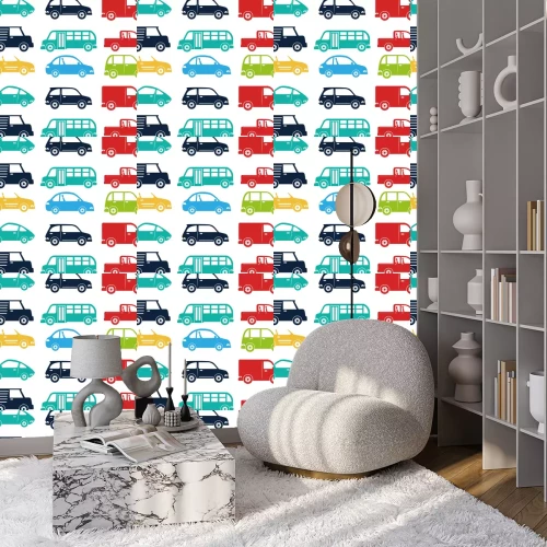 Tapete Autos Fahrzeuge Muster isoliert Symbol Vektor-Illustration Design