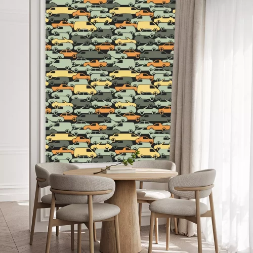 Tapete Nahtlose Muster mit Autos. Vektor-Illustration.