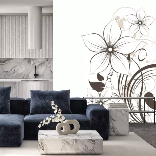 Sticker abstract floral background