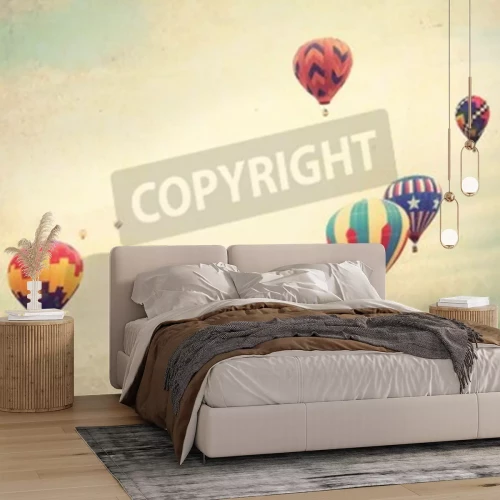 Fototapete Retro-Ballon auf hellem Hintergrund