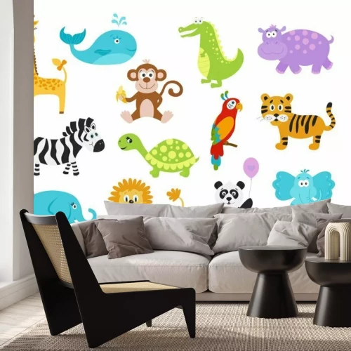 Sticker Set von niedlichen Cartoon-Tiere für Baby-Kleidung, Alphabet-Karten.