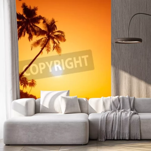 Fototapete Orangefarbene Tropen