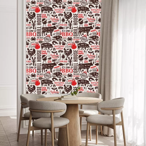 Tapete Typografische Symbole in Rottönen