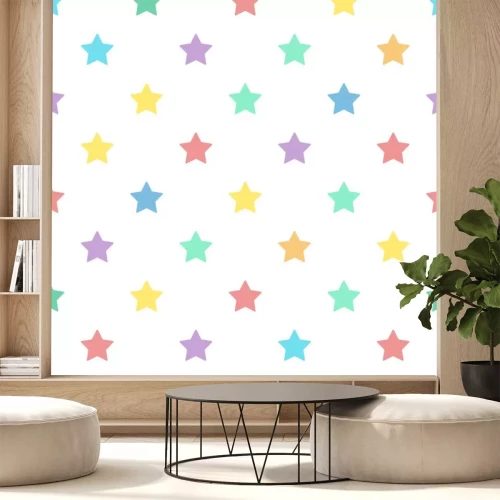 Sticker Sterne in Pastellfarben weißer Hintergrund