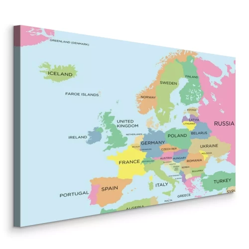 Bild Politische Karte Europas in einfarbigen Pastellfarben