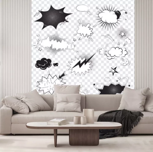 Fototapete Pop-Art-Sprechblasen