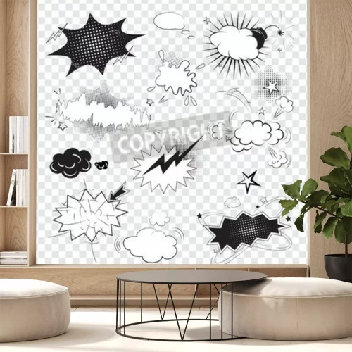 Fototapete Pop-Art-Sprechblasen