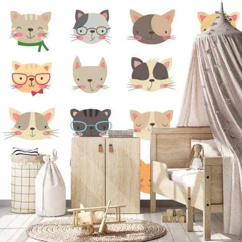 Sticker Katzen Köpfe gesetzt