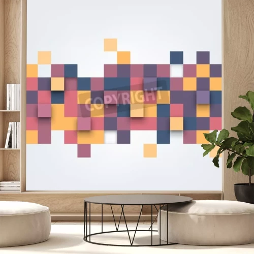 Fototapete Mosaik aus bunten Quadraten