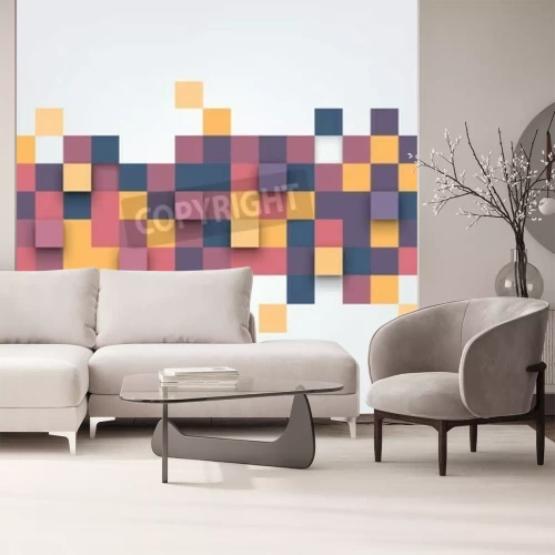 Fototapete Mosaik aus bunten Quadraten