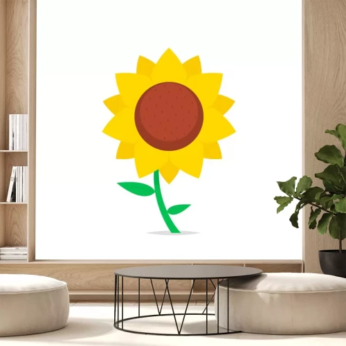 Sticker Minimalistische Sonnenblume Illustration