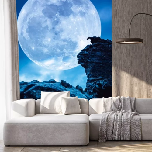 Sticker Vollmond vor dem Hintergrund des azurblauen Himmels