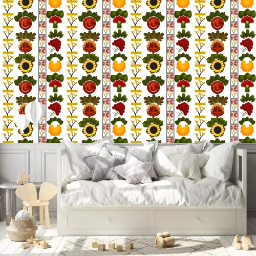 Tapete Nahtlose Blumenmuster mit Elementen der Malerei Petrikov