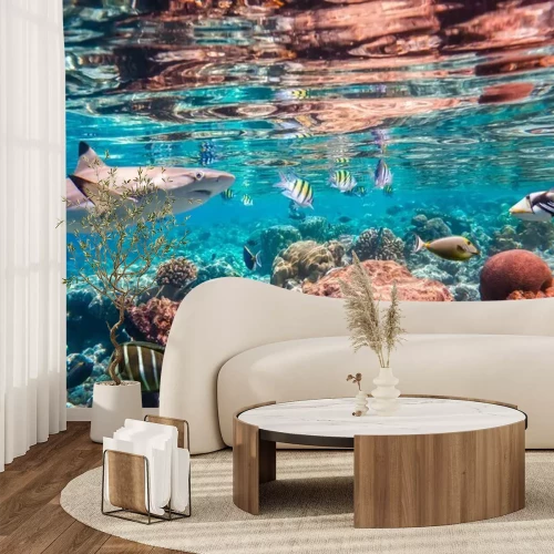 Fototapete Haie Fische und Korallenriff