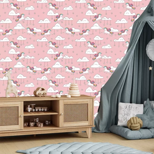 Tapete Wolken mit hängenden Sternen