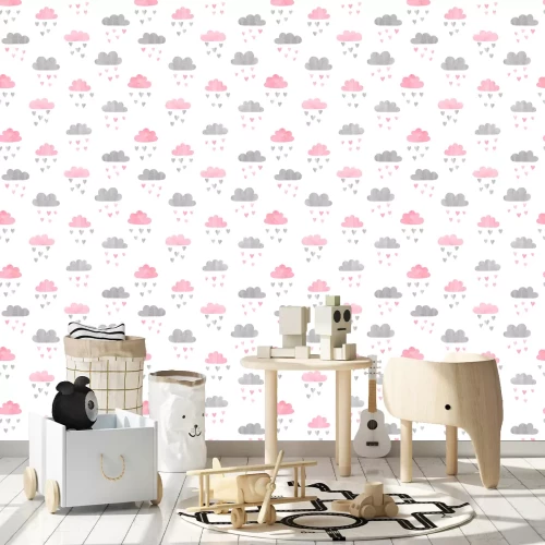 Tapete Regen von Pastellherzen