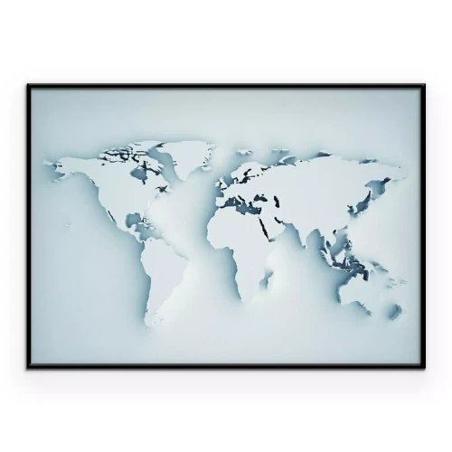 Poster 3D-Weltkarte im Grafikstil