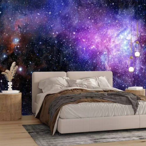 Fototapete Violette Gaswolke in Galaxie