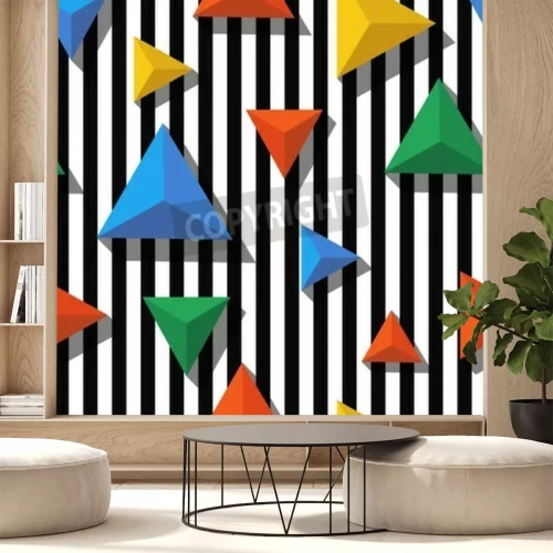 Fototapete Bunte Dreiecken 3D