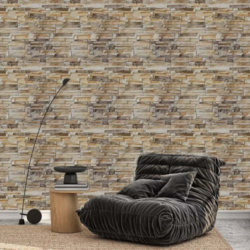 Tapete Wandstein übereinander angeordnet