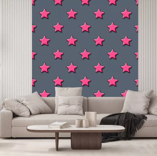 Sticker Rosa Sterne auf grauem Hintergrund Zeichnung