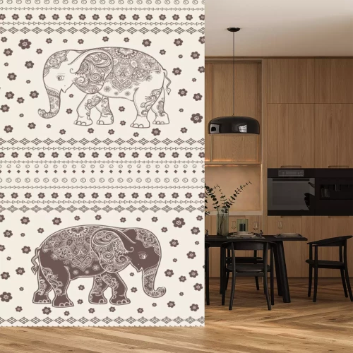 Fototapete Retro-Illustration von Elefanten