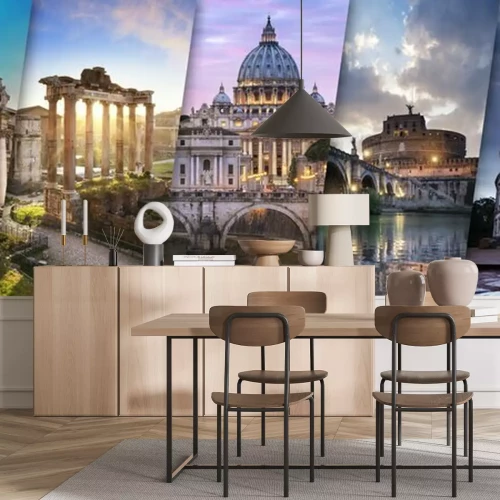 Fototapete Mosaik mit römischen Gebäuden