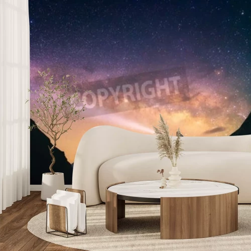 Fototapete Milchstraße über Wald