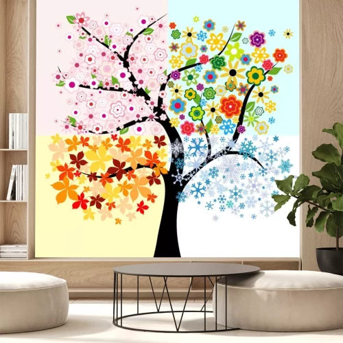 Sticker Vier Saison Baum