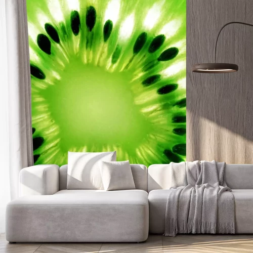 Sticker Nahaufnahme des Inneren einer aufgeschnittenen Kiwi